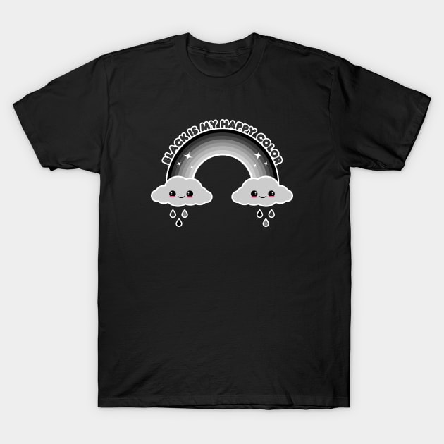 Black is my happy color | goth rainbow T-Shirt by Sasyall